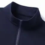 سويت شيرت رجالي بتصميم طباعة عصري وسحاب نصفي، سويت شيرت بياقة قائمة بأسلوب الشارع، سويت شيرت كاجوال بأكمام طويلة وبياقة قائمة