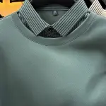 طقم رجالي خريفى قطعتين، تصميم عصري كلاسيكي، قصة ضيقة تحسن خطوط الجسم، أكمام طويلة تسمح بالحركة بدون قيود، مظهر متعدد الطبقات حتى عندما يرتديناه لوحدك، يزيل قلقات اللون الموحد