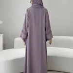 قطعتان طقم فستان روب بتطريز دانتيل وتشكيلة قماش أنيق للنساء لموسم الربيع والصيف بمقاس أكبر للقصة العادية