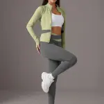 طقم ملابس رياضية نسائية من Soyun مكون من 2 قطعة، جاكيت يوجا مع بنطال طويل بقصة ضيقة، تصميم كارديجان بألوان متباينة، مناسب لليوجا واللياقة البدنية والتنس والجولف، متعدد الاستخدامات للارتداء اليومي، هدية رائعة للعطلات