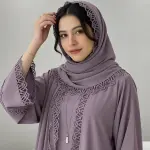 قطعتان طقم فستان روب بتطريز دانتيل وتشكيلة قماش أنيق للنساء لموسم الربيع والصيف بمقاس أكبر للقصة العادية