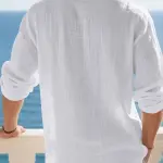 تي شيرت بولو رجالي طويل الأكمام بنمط كاجوال أمريكي، خفيف الوزن وجيد التهوية وقصة فضفاضة للربيع والخريف، ملابس يومية كاجوال