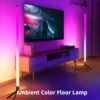 أنبوب ضوء محيطي LED بألوان خيالية لاسلكي مع تعتيم التطبيق RGB مصباح أرضي بسيط لتزيين غرفة المعيشة يُرسل معه جهاز تحكم عن بعد + كابل USB عيد أضحى مبارك