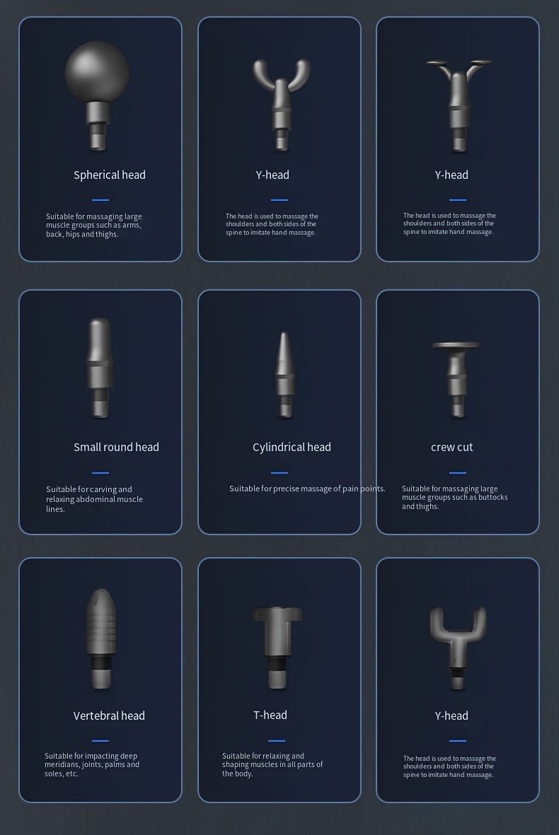 مساج كامل الجسم مع 9 مستويات سرعة قابلة للتعديل و9 رؤوس قابلة للتبديل - USB - مساج الأنسجة العميقة/التايلاندي/الصيني، جهاز محمول للظهر، الرقبة، الساق، الذراع، الورك - سبا للرجال والنساء