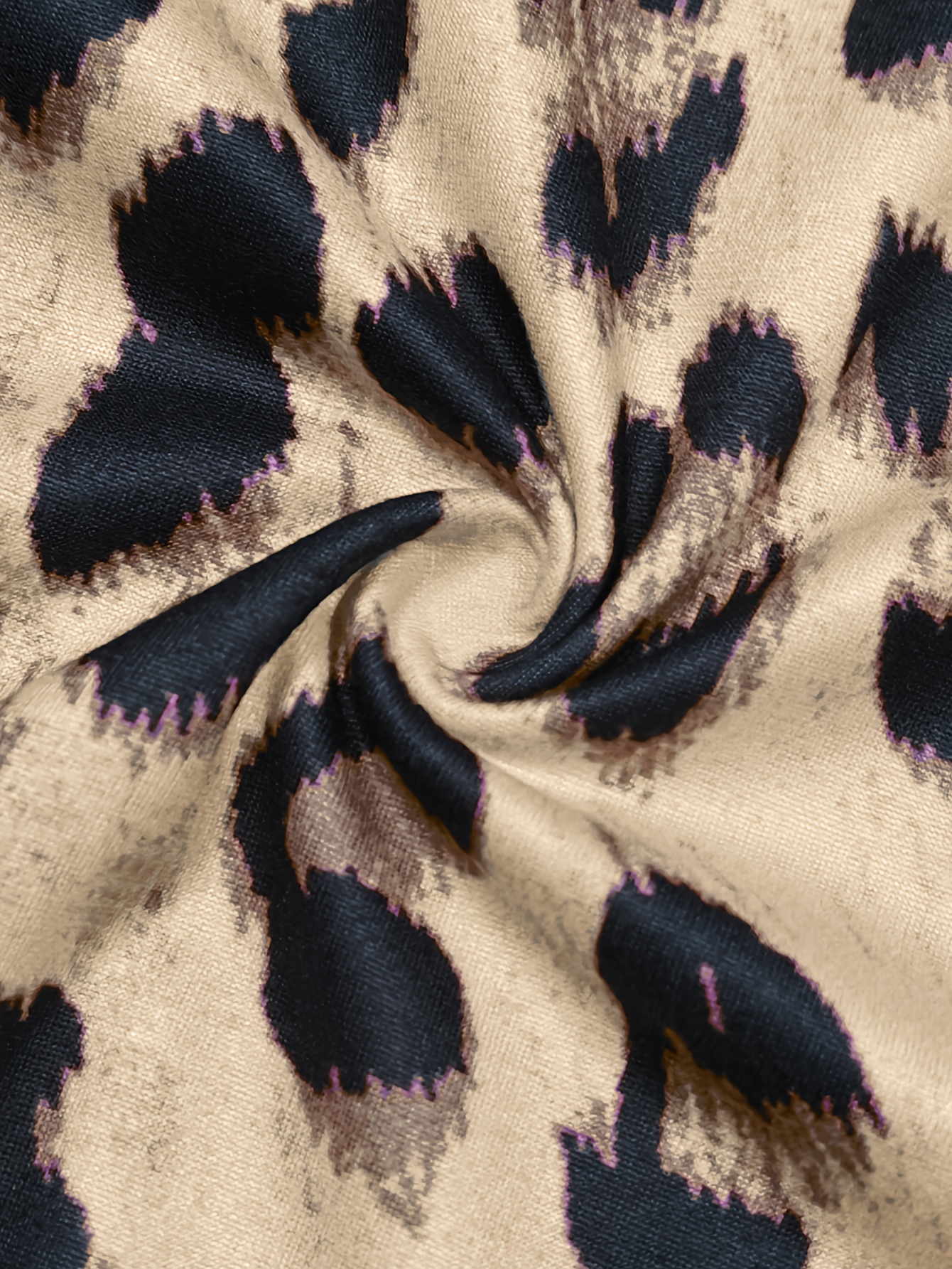 طقم نسائي قطعتين بطبعة جلد الفهد - بلوزة وبنطلون بأكمام طويلة ناعمة ومطاطية مع جيوب، قصة فضفاضة كاجوال، شكل هيكل H-Line، مقاس عادي، خزانة ملابس للربيع/الخريف، بنطلون بطبعة جلد الفهد، موضة الربيع، ملابس مريحة، نساء أنيقات