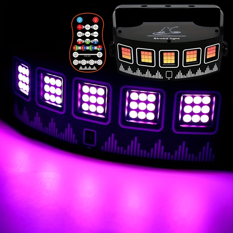 YSH ضوء LED ستروب للحفلات مع التحكم الصوتي وتغيير ألوان RGBW، حساس الحركة بالأشعة تحت الحمراء، مناسب لـ KTV، البار، الرقص - متوافق مع الهواتف الذكية/مشغلات الموسيقى (بدون ليزر) - الصورة 8