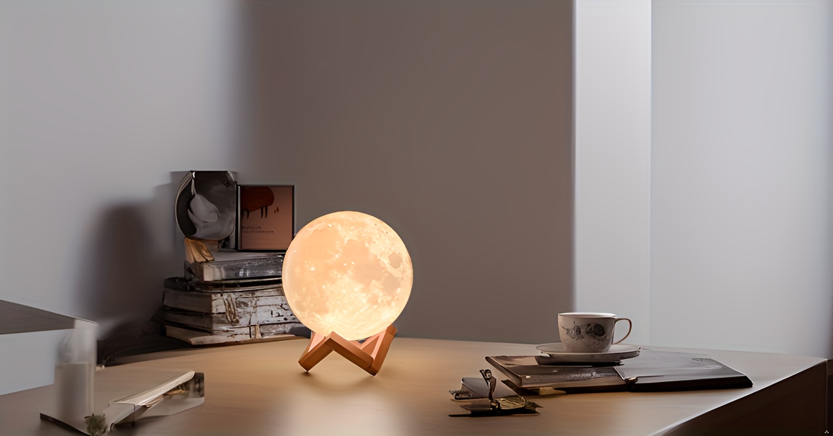 هدية قمرية ليلية للفتاة، هدية عيد الحب، هدية عيد الأم، هدية عيد الميلاد قاعدة خشبية طريقتان للتحكم، تحكم عن بعد وتحكم باللمس ضوء ليلي قابل لإعادة الشحن، 128 لون قابل للتعتيم قطرها 12 سم