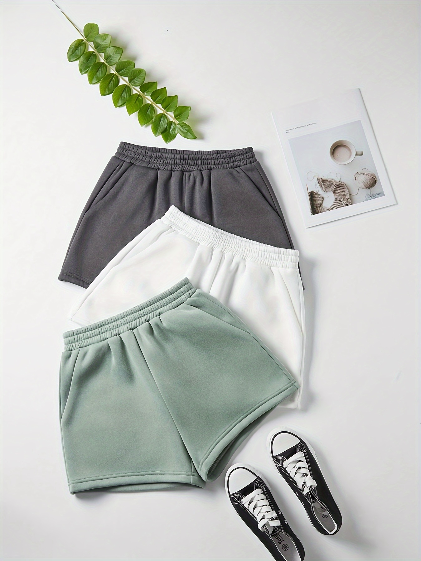 EZwear 3pcs / Set شورتات فضفاضة غير رسمية