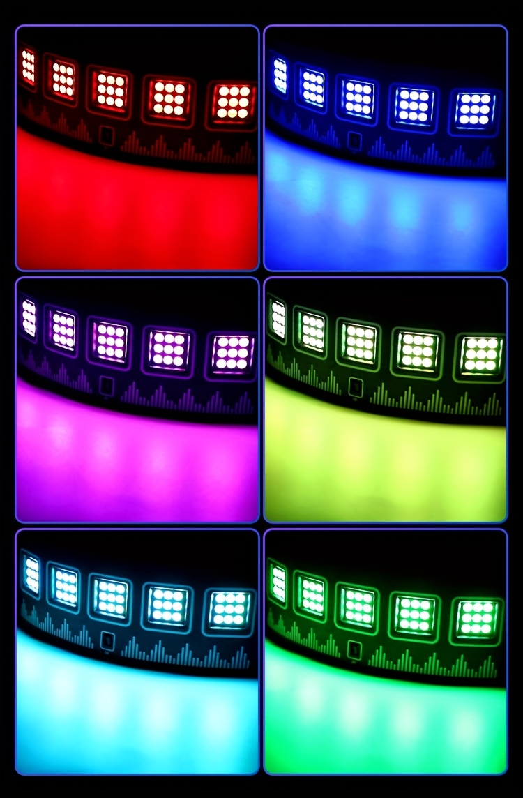 YSH ضوء LED ستروب للحفلات مع التحكم الصوتي وتغيير ألوان RGBW، حساس الحركة بالأشعة تحت الحمراء، مناسب لـ KTV، البار، الرقص - متوافق مع الهواتف الذكية/مشغلات الموسيقى (بدون ليزر)