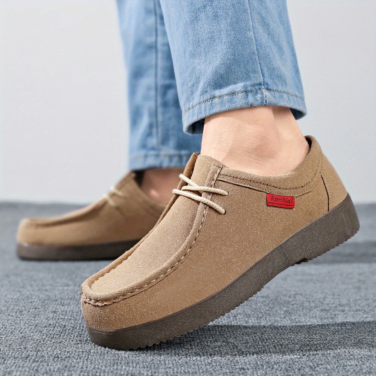 أحذية رجالية من آن ناي، لوفرز كاجوال - لون صلب متعدد الاستخدامات، إغلاق مرن، راحة على مدار العام، نعل مطاطي، تصميم جديد