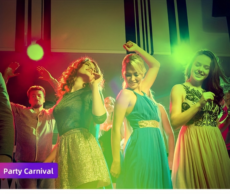 YSH ضوء LED ستروب للحفلات مع التحكم الصوتي وتغيير ألوان RGBW، حساس الحركة بالأشعة تحت الحمراء، مناسب لـ KTV، البار، الرقص - متوافق مع الهواتف الذكية/مشغلات الموسيقى (بدون ليزر)