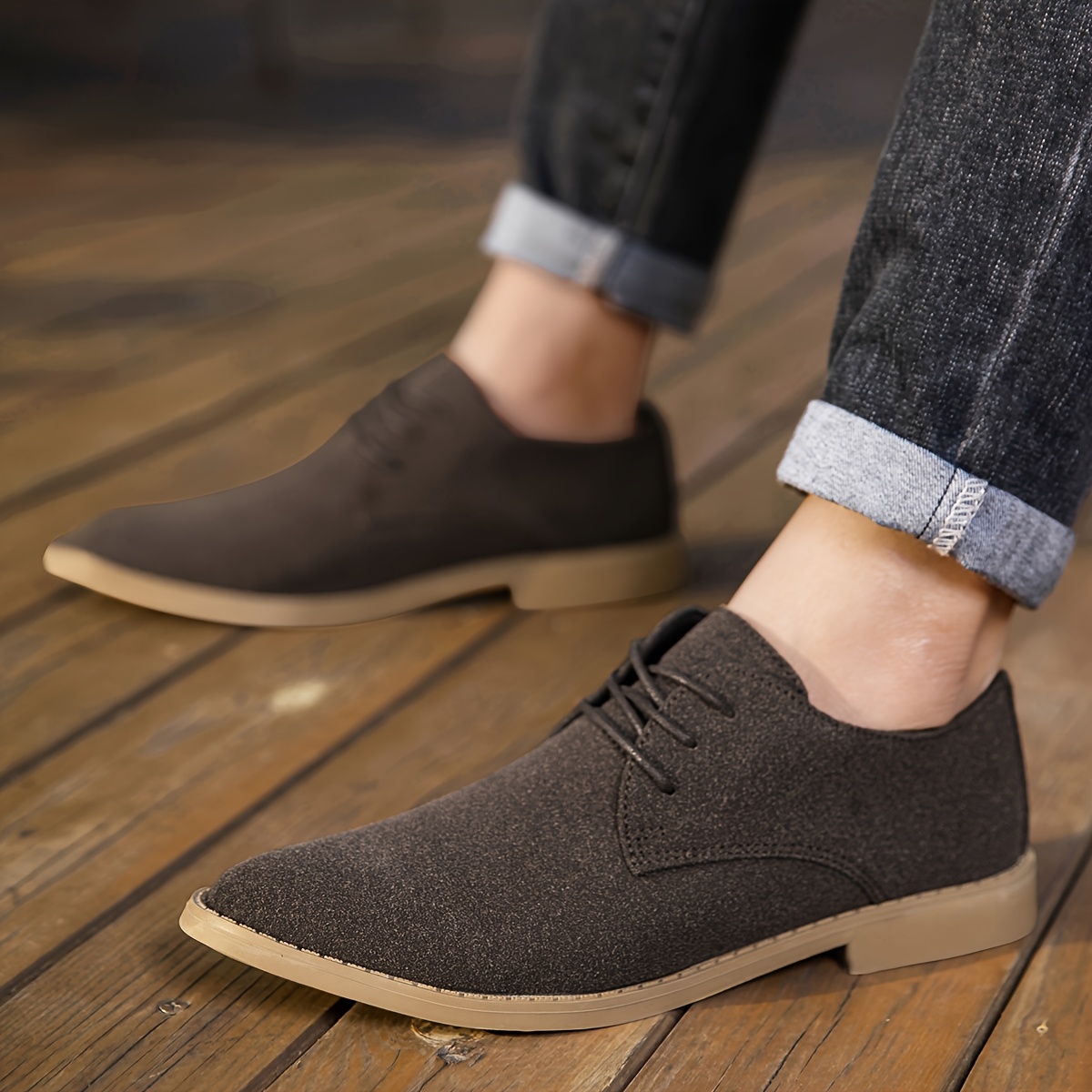 أحذية رجالية كاجوال أنيقة برباط رسمي وأطراف منخفضة، نمط أوروبي، جزء علوي من الجلد المقلد، جزء داخلي من الجلد الصناعي، نعل مطاطي، نعل داخلي من الجلد الصناعي، بلون صلب، للارتداء اليومي، والمشي لمسافات طويلة والأنشطة الخارجية، لجميع الفصول.
