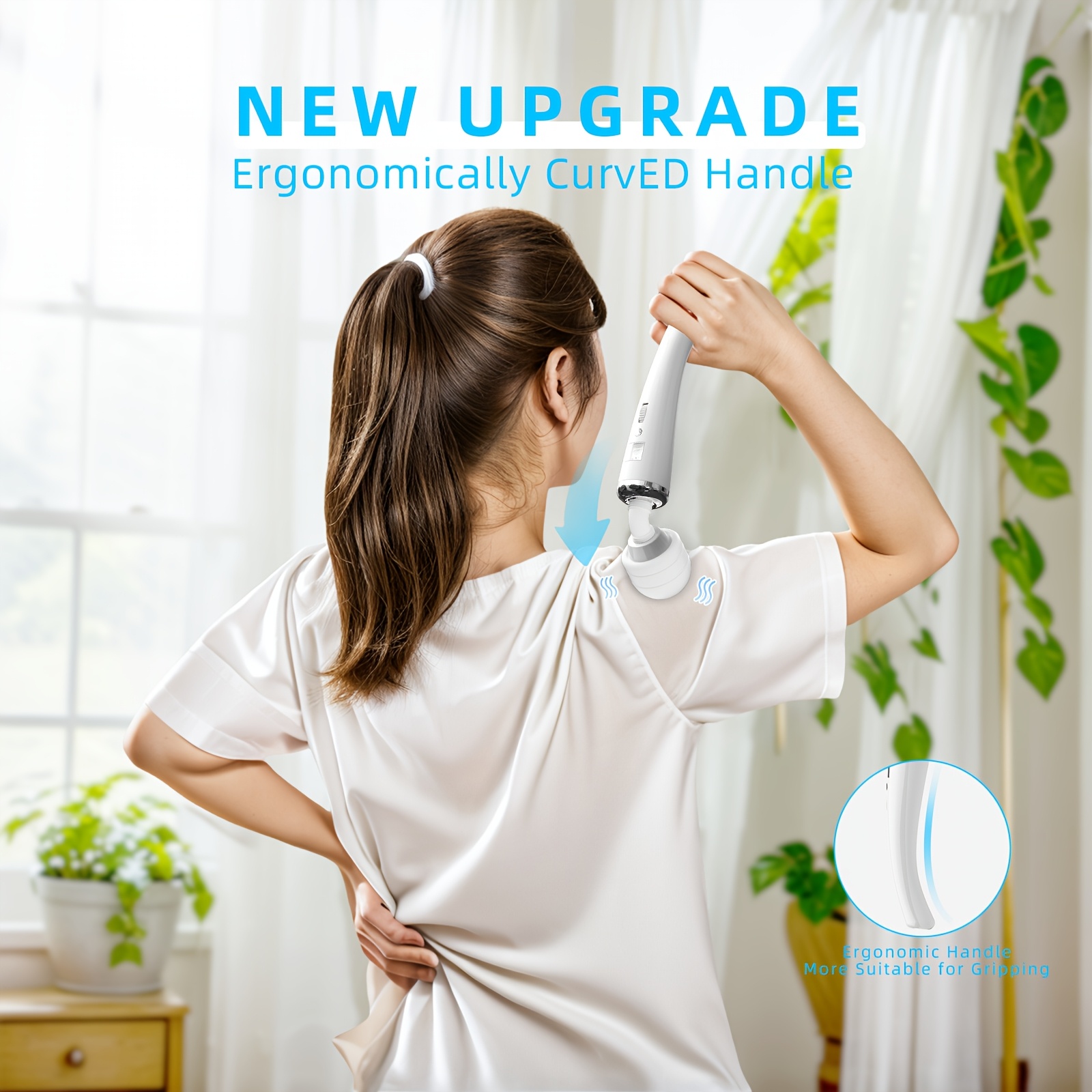 مدلك متعدد الاستخدامات للجسم، 1200 مللي أمبير/ساعة - تصميم مدمج وأنيق، مناسب لجميع أنحاء الجسم، يريح الرقبة والظهر والساقين والخصر، قابل لإعادة الشحن عبر USB