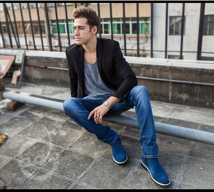 أحذية CLOHOO للرجال - جسم، نعل مطاطي، أحذية كاحل سهلة الارتداء باللون الأسود، الأزرق، أو الرمادي - مريحة وتسمح بالتنفس للارتداء اليومي