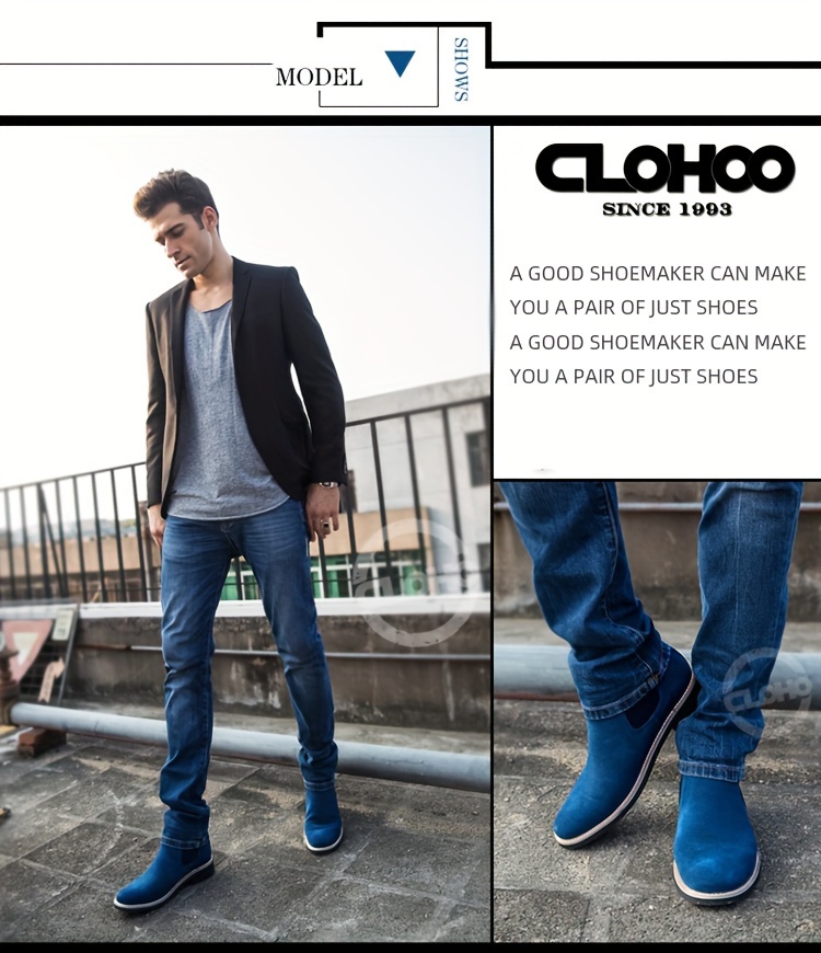 أحذية CLOHOO للرجال - جسم، نعل مطاطي، أحذية كاحل سهلة الارتداء باللون الأسود، الأزرق، أو الرمادي - مريحة وتسمح بالتنفس للارتداء اليومي