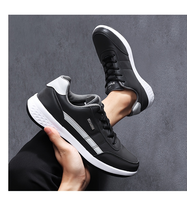 أحذية رجالية كاجوال بتصميم رباط مريح، حذاء رياضي منخفض القمة مضاد للانزلاق للاستخدام اليومي والعمل الخارجي