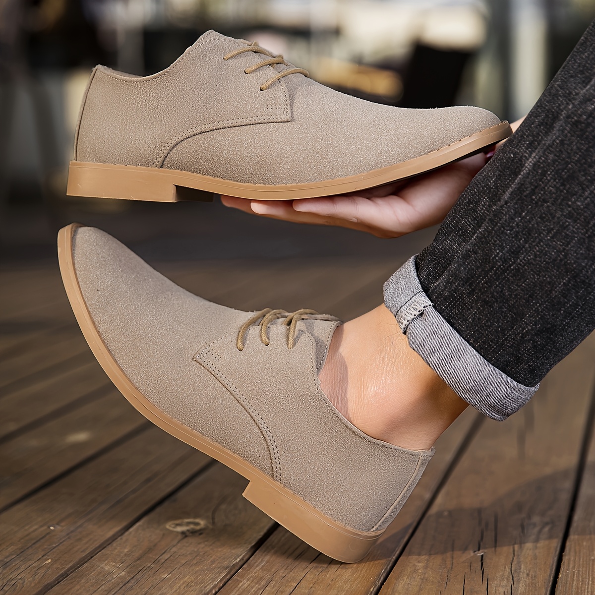 أحذية رجالية كاجوال أنيقة برباط رسمي وأطراف منخفضة، نمط أوروبي، جزء علوي من الجلد المقلد، جزء داخلي من الجلد الصناعي، نعل مطاطي، نعل داخلي من الجلد الصناعي، بلون صلب، للارتداء اليومي، والمشي لمسافات طويلة والأنشطة الخارجية، لجميع الفصول.