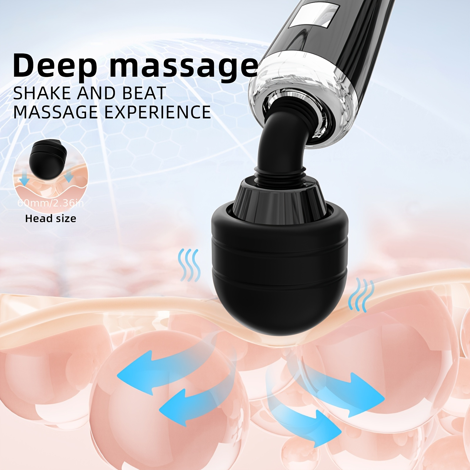 مدلك متعدد الاستخدامات للجسم، 1200 مللي أمبير/ساعة - تصميم مدمج وأنيق، مناسب لجميع أنحاء الجسم، يريح الرقبة والظهر والساقين والخصر، قابل لإعادة الشحن عبر USB