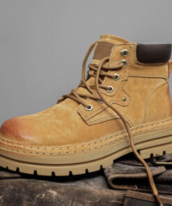 أحذية رجالية ريترو - أحذية شتوية دافئة بإغلاق رباط/مشبك، نعل مطاطي، لون بيج/بني توسكاني، مقدمة مستديرة وجلد صناعي - متينة ومناسبة للاستخدام اليومي (متعددة الاستخدامات لكل الفصول), أحذية شتوية أنيقة للرجال, أحذية رجالية للشتاء, أحذية الصيد الشتوية للرجال, أحذية شتوية واسعة للرجال, أحذية رجالية بسحاب جانبي, أحذية طويلة للرجال, أحذية رجالية سميكة, أحذية نصفية للرجال, أحذية رجالية خفيفة الوزن, أحذية رجالية مريحة, أحذية شتوية واسعة الأصابع للرجال, أحذية شتوية دافئة للرجال, أحذية