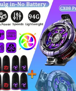 MEMO CX08 Pro مشبك خلفي مغناطيسي وسادة تبريد 2-في-1 للهاتف - تبريد نصف موصلات بقوة 18W، يعمل بالكهرباء (بدون بطارية)، 9V-12V/2A-3A، تصميم عالي السرعة وخفيف الوزن مع 5 مراوح تبريد، يشمل 4 مقابض مغناطيسية لمعظم الهواتف - مثالي لألعاب الأجهزة المحمولة، تحكم بدرجة حرارة الجهاز، وسادة تبريد أنيقة، تدفق هواء فعال، مروحة تعمل بالكهرباء، إكسسوارات للألعاب