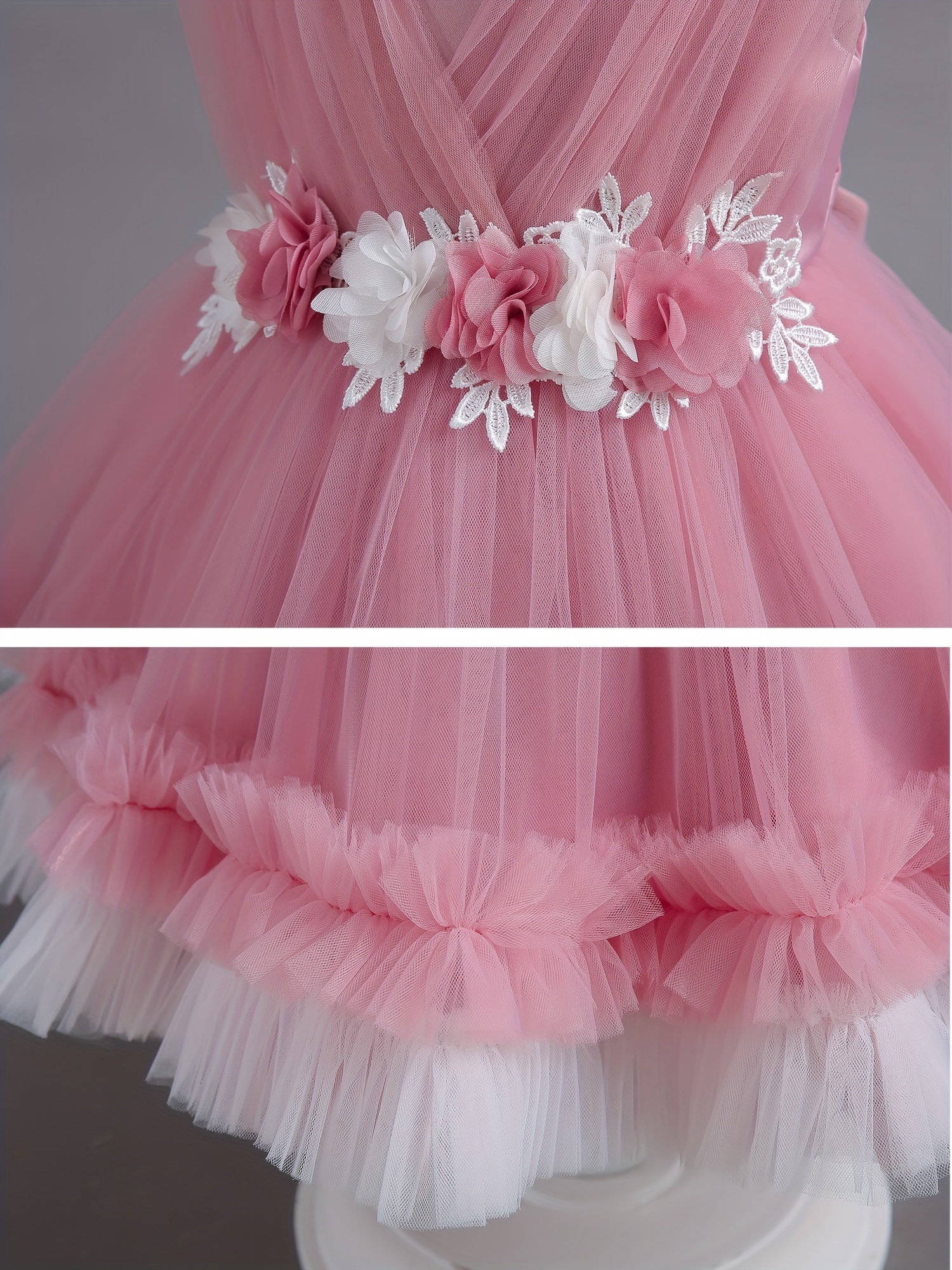 تنورة منفوشة برباط من الدانتيل للبنات الصغيرات، فستان لحفلات أعياد الميلاد، هدية مثالية لأعياد الميلاد
