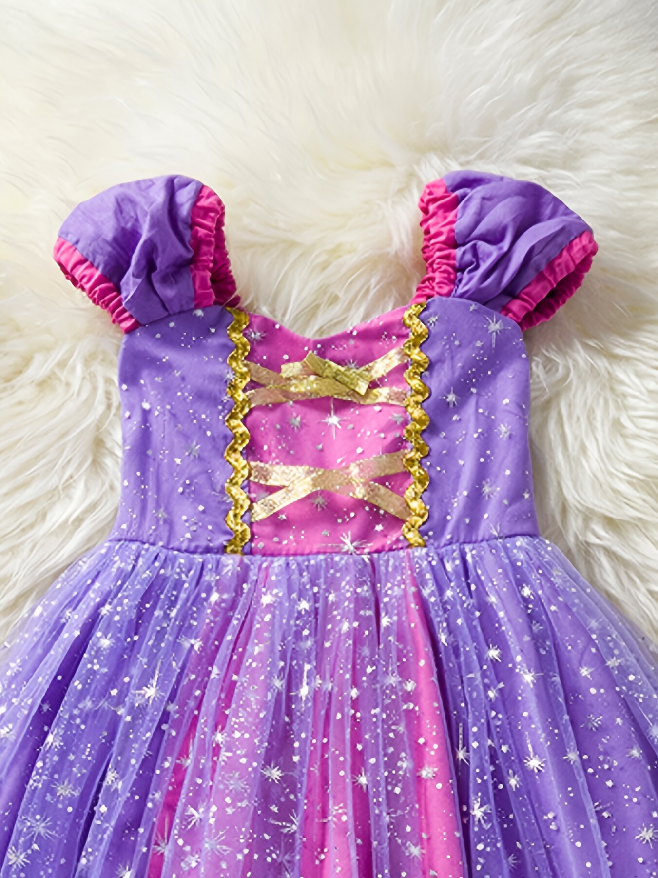 فستان أميرة أحلام الفتيات الصغيرات، فستون شيفون بأكمام فقاعية، أسلوب خرافي باللون الأرجواني اللافندري، مناسب لحفلات الهالوين، أعياد الميلاد، والتصوير الفوتوغرافي, فستان جلسة تصوير,زي قصة خيالية,حكاية خيالية ساحرة,طباعة اللافندر الرقيقة,يُغسل يدويًا فقط,طقم زي الأميرة,طقم فستان فانتازيا,ملابس خيالية - الصورة 6