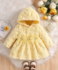 فستان بناتي قطيفة بغطاء رأس وطبعة زهور ثلاثية الأبعاد - طقم شتوي ناعم ودافئ، نمط أميرة مريح، قابل للغسل في الغسالة، مثالي للعب في الهواء الطلق، ملابس الخريف/الشتاء، ملابس لعب