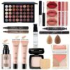 طقم مكياج احترافي متعدد الأغراض كامل في واحد مع لوحة ظلال العيون، كريم BB، بودرة تثبيت، بروايمر، أحمر شفاه، أحمر خدود، كونتور، هايلايتر، قلم حواجب، ماسكارا، محمول للسفر - هدية مثالية للعطلات لعيد الميلاد