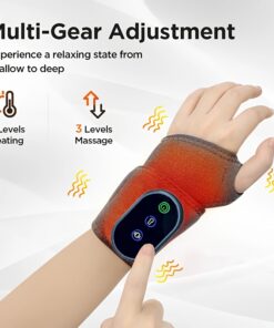جهاز تدليك المعصم المحمول USB للرجال والنساء - اهتزازي ويعمل على التسخين، 5 مستويات تسخين، 3 أوضاع تدليك، لا يحتاج إلى بطارية، هدية مثالية لكبار السن والأصدقاء، إكسسوار للاسترخاء | جهاز تدليك حديث | جهاز يعمل بالUSB، جهاز تدليك المعصم