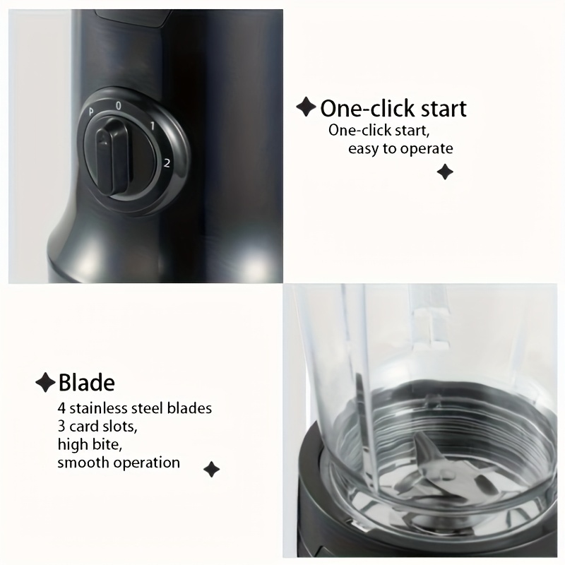 خلاط مكتبي عالي السرعة مع 3 وحدات تحكم بسرعة قابلة للتعديل و 2 رفوف سكاكين - محرك قوي 400 واط، 19000 دورة في الدقيقة، 220-240 فولت، 50 هرتز، هيكل من الفولاذ المقاوم للصدأ 304