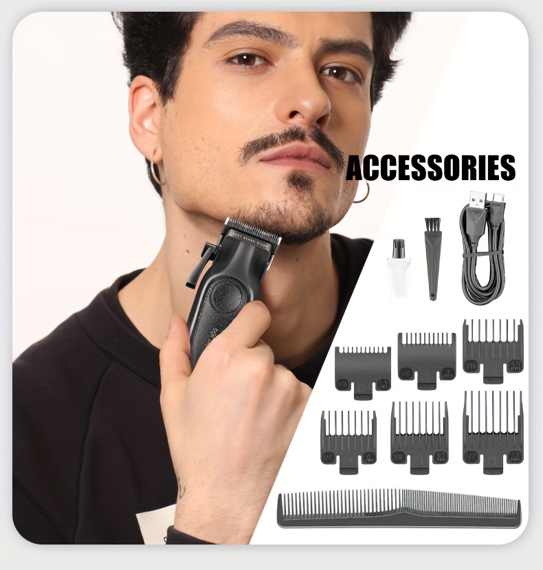 ماكينة حلاقة VGR الاحترافية للرجال، ماكينة تشذيب الشعر الكهربائية القابلة لإعادة الشحن عبر USB - مثالية لتصفيف اللحية والشوارب - الهدية المثالية للرجال