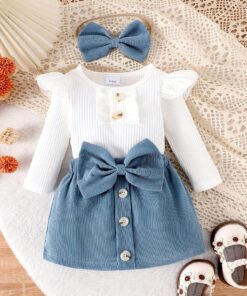 بدلة طويلة الأكمام بتصميم زر وقوس، تشتمل على رباط شعر، ست مريحة، قميص أنيق لفصلي الخريف والربيع، أناقتك في كل يوم