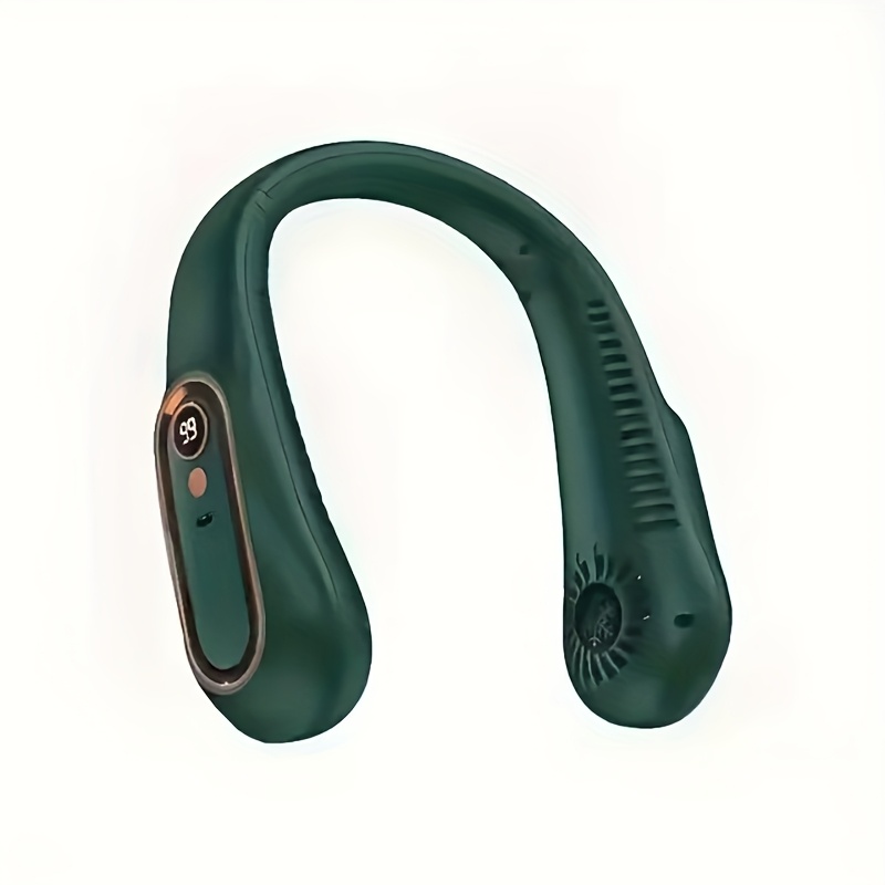 مروحة صغيرة محمولة ومتينة مع خمس إعدادات سرعة وخالية من شفرات المروحة عند الرقبة. توفر شحن USB ومناسبة للطلاب، الرياضة، والمكاتب، والتطبيقات الرقمية - الصورة 7