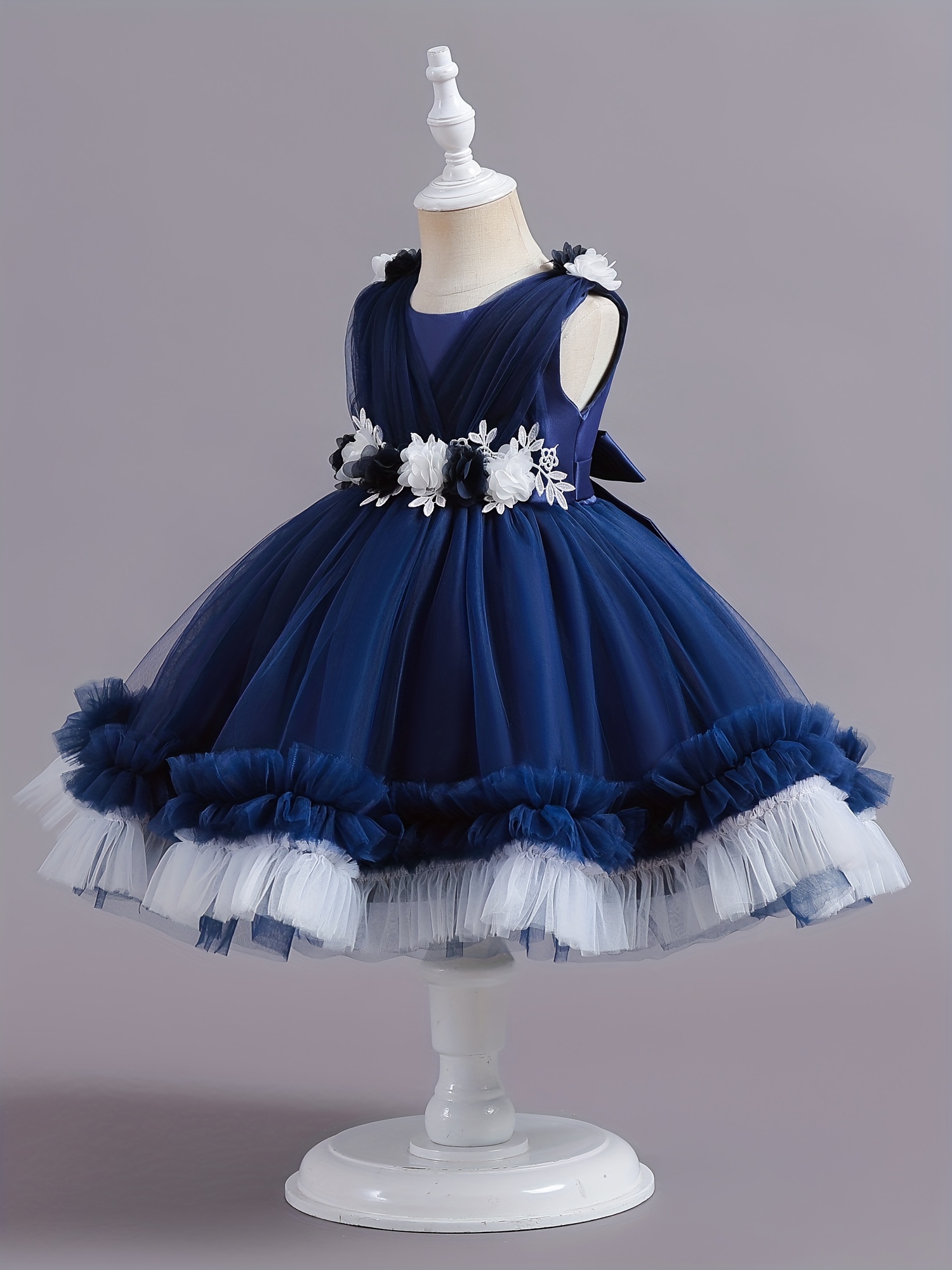 تنورة منفوشة برباط من الدانتيل للبنات الصغيرات، فستان لحفلات أعياد الميلاد، هدية مثالية لأعياد الميلاد