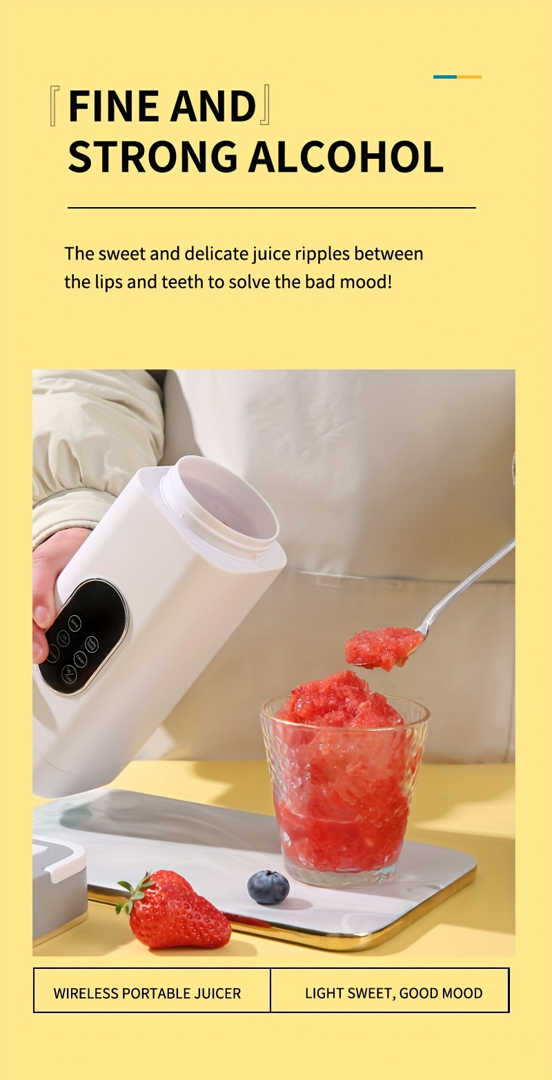 كوب عصير محمول قابل للشحن بسرعات 4 - 14.2 أونصة - تنظيف ذاتي مع شفرات من الفولاذ المقاوم للصدأ، شاشة رقمية وراحة لاسلكية – مثالي لتحطيم الثلج، العصائر، الميلك شيك والمشروبات الفواكه الطازجة – مثالي للمنزل، المكتب، والسفر, صانع العصائر,أواني شرب أنيقة,تصميم مدمج,سهل التنظيف,بناء متين,عشاق اللياقة البدنية,المحترفون المشغولون