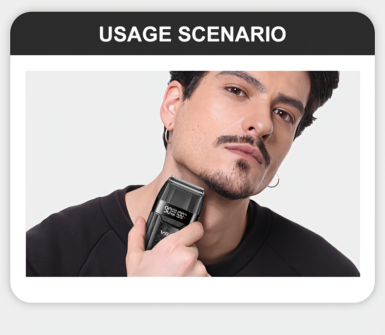 ماكينة حلاقة كهربائية احترافية للرجال، ماكينة حلاقة لاسلكية بتقنية الارتداد مع شفرات مزدوجة، قابلة لإعادة الشحن عبر USB وشاشة LED، ماكينة تجميل متعددة الوظائف، مناسبة للمنزل والسفر، ماركة VGR، بطارية ليثيوم، شحن USB، بطارية مدمجة، مع مشط محدود، للعناية الشخصية، استخدام المنزل والسفر، إكسسوارات الحلاقة، تصميم أنيق، بناء متين، العناية الشخصية، تصميم مضغوط، شفرات عالية الجودة، أداة العناية للرجال، إكسسوار العناية للرجال، العناية الشخصية للرجال