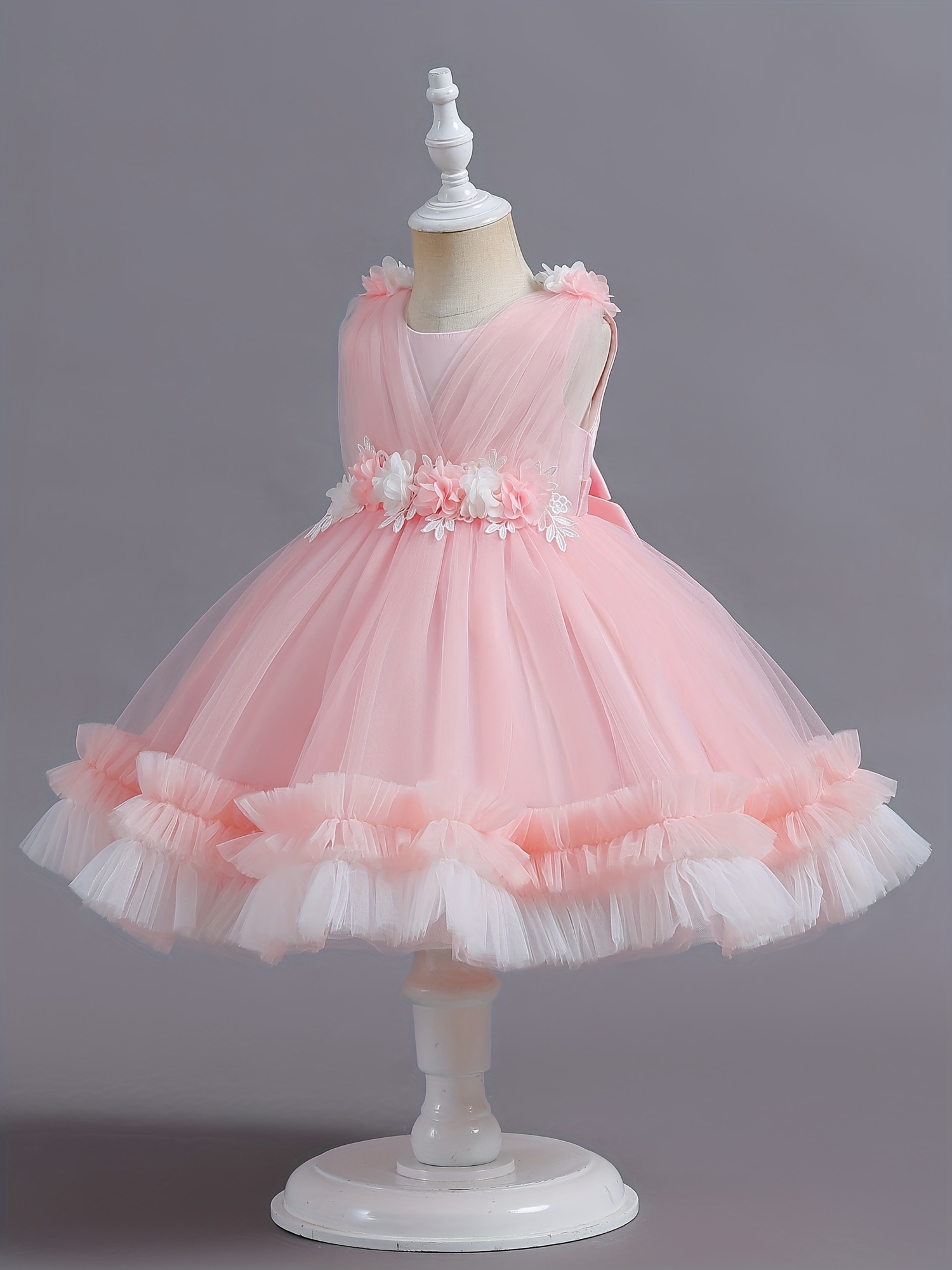 تنورة منفوشة برباط من الدانتيل للبنات الصغيرات، فستان لحفلات أعياد الميلاد، هدية مثالية لأعياد الميلاد