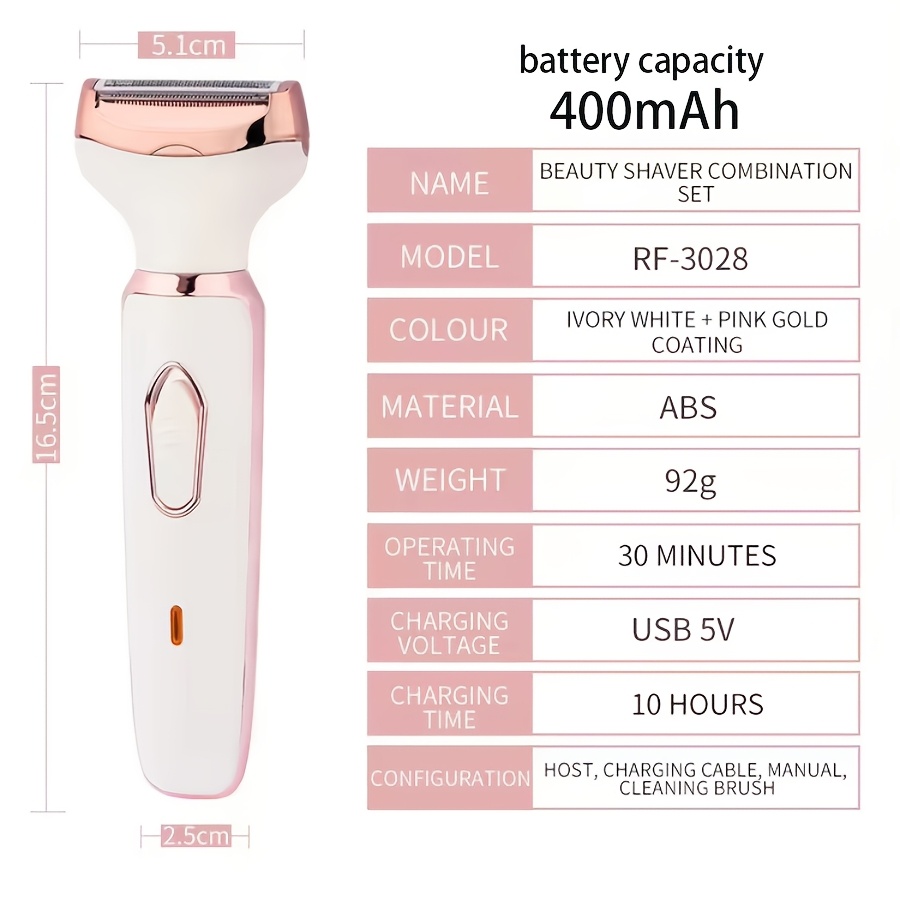 مزيل شعر نسائي 4 في 1، ماكينة حلاقة وتشذيب، جهاز إزالة شعر الإبط الكهربائي، إزالة شعر الحساس، إزالة شعر لطيفة وفعالة، بطارية قابلة للشحن، مناسب للاستخدام في السيارة، المواعيد والإجازات، في أي وقت وأي مكان للحفاظ على مظهرك، هدايا, العناية الشخصية أثناء السفر,ماكينة حلاقة يدوية,ماكينة تشذيب أنيقة - الصورة 10