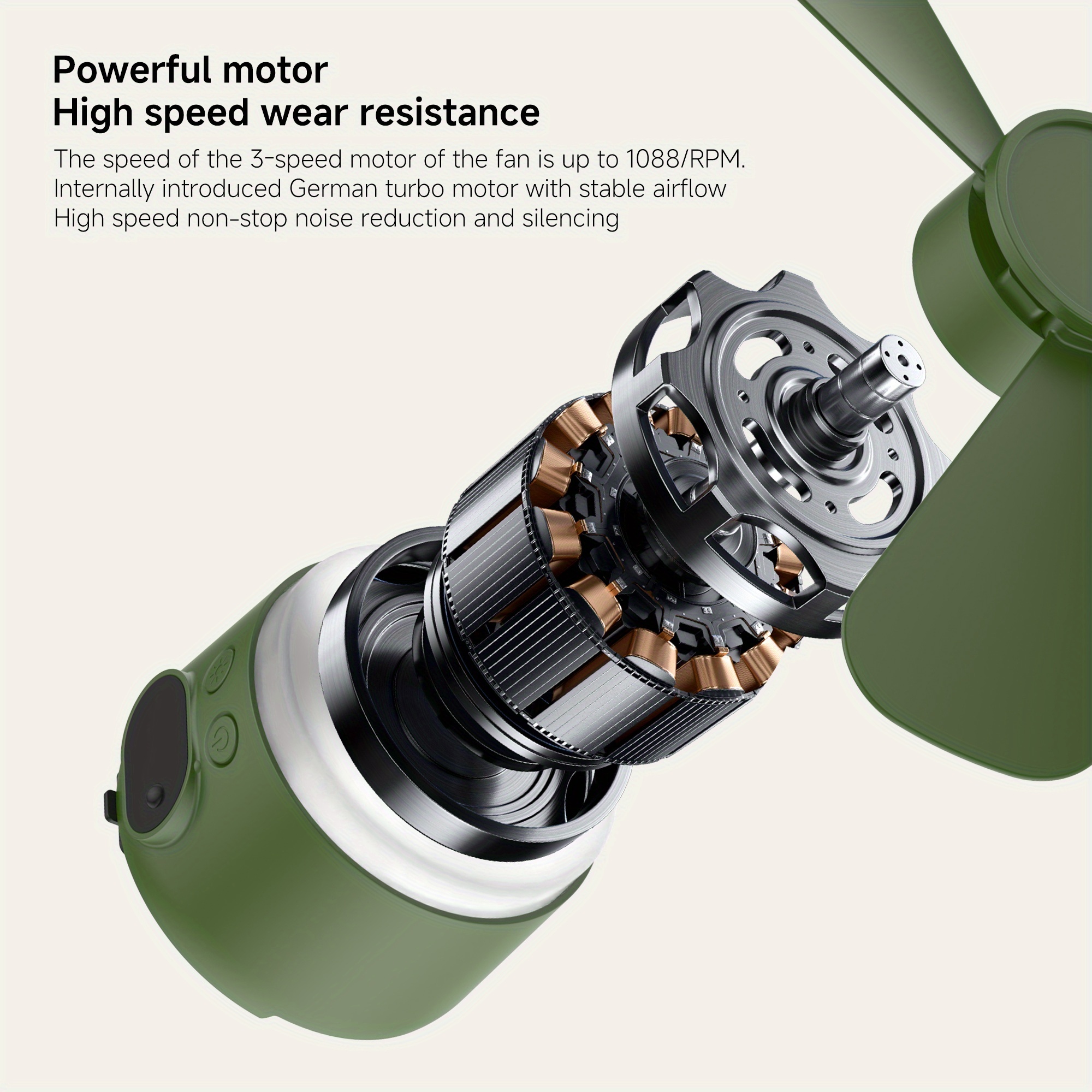 مروحة USB محمولة للاستخدام المنزلي، مروحة تخييم خارجية، مروحة سقف خيمة ذات سعة كبيرة، بطارية تدوم طويلاً، مروحة تخييم بإضاءة قابلة لإعادة الشحن، مروحة صغيرة معلقة محمولة للاستخدام في حالات الطوارئ، مروحة محمولة، مروحة تخييم