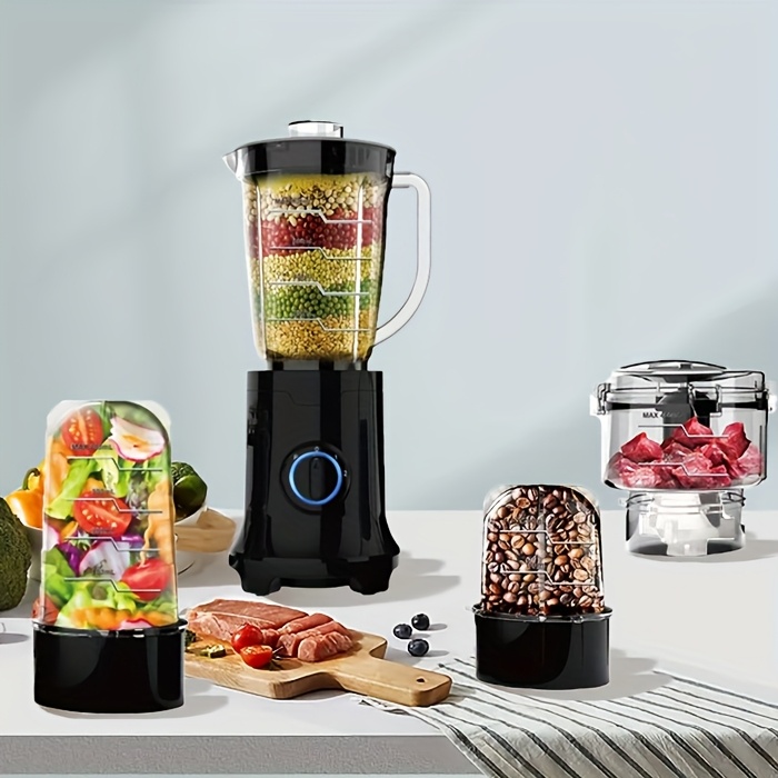 خلاط مكتبي عالي السرعة مع 3 وحدات تحكم بسرعة قابلة للتعديل و 2 رفوف سكاكين - محرك قوي 400 واط، 19000 دورة في الدقيقة، 220-240 فولت، 50 هرتز، هيكل من الفولاذ المقاوم للصدأ 304