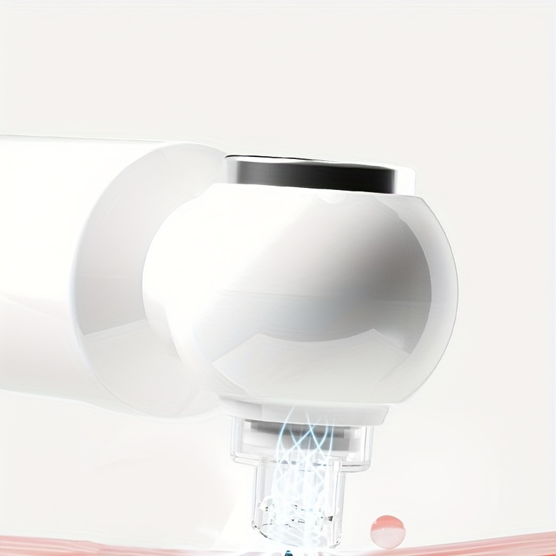 منظف الرؤوس السوداء 6 رؤوس، منظف المسام الكهربائي بالشفط، جهاز تجميل صغير بالفقاعات مع شحن USB، لتفعيل وضع التسخين، اضغط مع الاستمرار على زر الطاقة لمدة 3 ثوانٍ. يحافظ تلقائيًا على درجة حرارة ثابتة 46°C