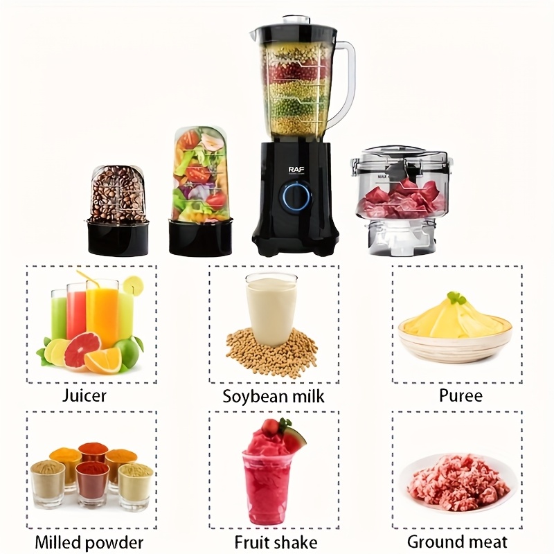 خلاط مكتبي عالي السرعة مع 3 وحدات تحكم بسرعة قابلة للتعديل و 2 رفوف سكاكين - محرك قوي 400 واط، 19000 دورة في الدقيقة، 220-240 فولت، 50 هرتز، هيكل من الفولاذ المقاوم للصدأ 304