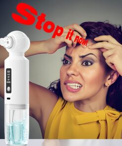 منظف الرؤوس السوداء 6 رؤوس، منظف المسام الكهربائي بالشفط، جهاز تجميل صغير بالفقاعات مع شحن USB، لتفعيل وضع التسخين، اضغط مع الاستمرار على زر الطاقة لمدة 3 ثوانٍ. يحافظ تلقائيًا على درجة حرارة ثابتة 46°C