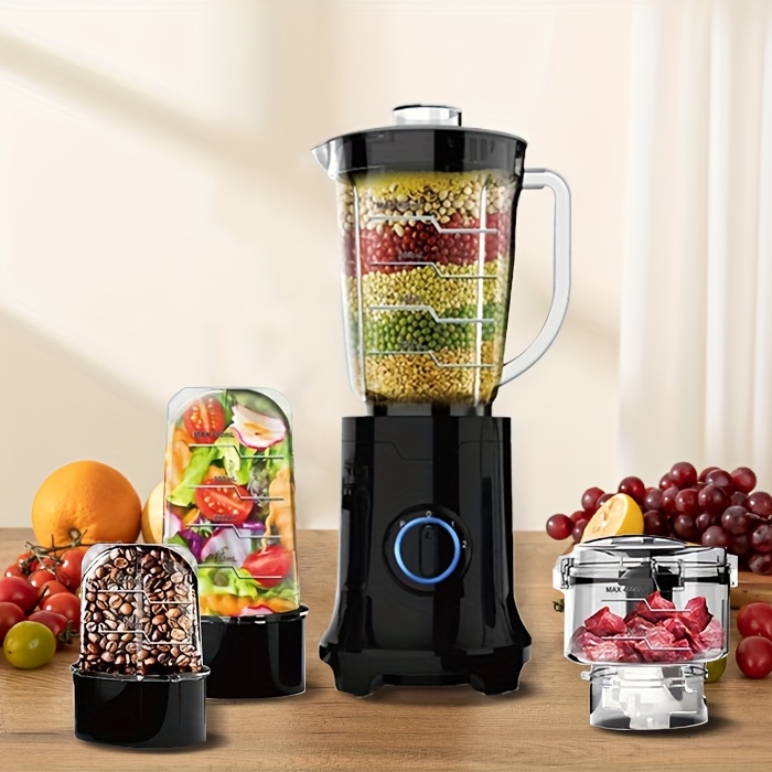 خلاط مكتبي عالي السرعة مع 3 وحدات تحكم بسرعة قابلة للتعديل و 2 رفوف سكاكين - محرك قوي 400 واط، 19000 دورة في الدقيقة، 220-240 فولت، 50 هرتز، هيكل من الفولاذ المقاوم للصدأ 304