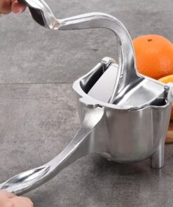 عصارة الحمضيات اليدوية - سبائك الألومنيوم، قاعدة غير قابلة للانزلاق، تصميم سهل التنظيف مع تشغيل زر للليمون والبرتقال والرمان والبلوبري - لا حاجة للكهرباء، أداة مطبخ محمولة، عصارة الحمضيات، تشطيب معدني أنيق، أداة مطبخ متينة