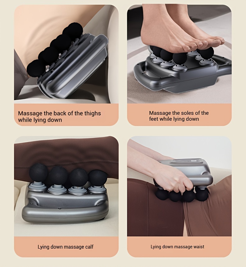 مسدس تدليك الماساج بتصميم إيقاعي بـ 8 رؤوس - قابل لإعادة الشحن عبر USB، مدلك للجسم بالكامل والرقبة، بطارية ليثيوم، هدية مثالية للرياضيين والأصدقاء والعائلة، مثالي لعيد الأب وعيد الأم، تدليك رياضي|أثيرات الإيقاع|بلاستيك متين