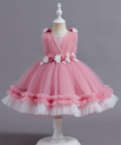 تنورة منفوشة برباط من الدانتيل للبنات الصغيرات، فستان لحفلات أعياد الميلاد، هدية مثالية لأعياد الميلاد
