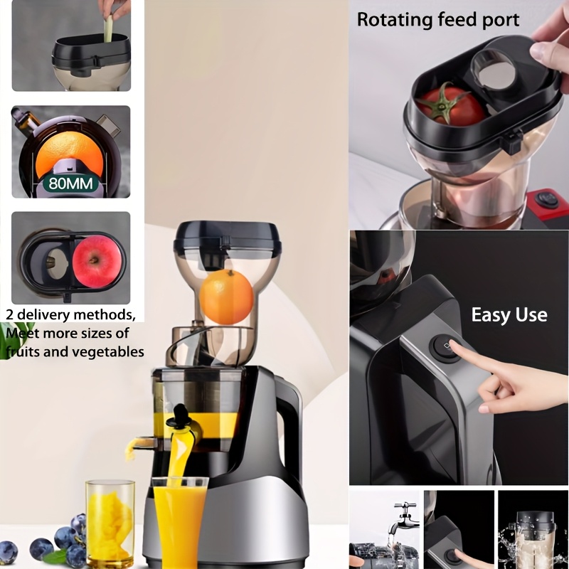 1 قطعة عصارة هيلتون البطيئة، JE-B03B عصارة الضغط البارد، عصارة مضغ للفواكه والخضروات، 7LV عصارة لولبية بدون فلتر، سهلة الغسل، إنتاج عالي للعصير