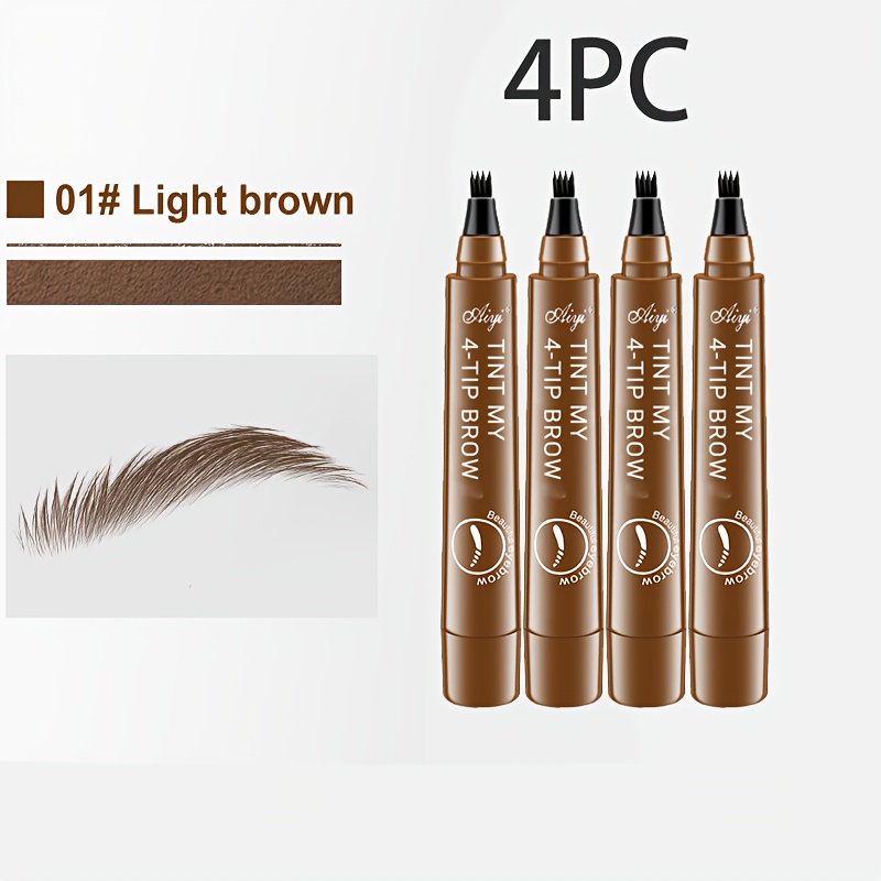 مجموعة أقلام الحواجب لفناني المكياج الاحترافي من 4 قطع - طرف فائق النحافة، عالي الجودة ومضاد للعرق، مقاوم للانتشار، طويل الأمد باللونين البني/أسود، وإطلالة الحاجبين الثلاثية الأبعاد بشكل دقيق مع كل أنواع البشرة الخفيفة (البني الفاتح، البني الغامق، الشقرى، القرمزي، المتساقط) - مثالي للحديث والمناسبات الخاصة - هدية مثالية لفنانين وعملاء التجميل - هدية عيد ميلاد أو عيد الميلاد - متوافق مع تصبُّغ اللون بالظهور الخفيف - تعريف واقعي، تصميم 4 فروع، تعبئة أنيقة بلون أسود