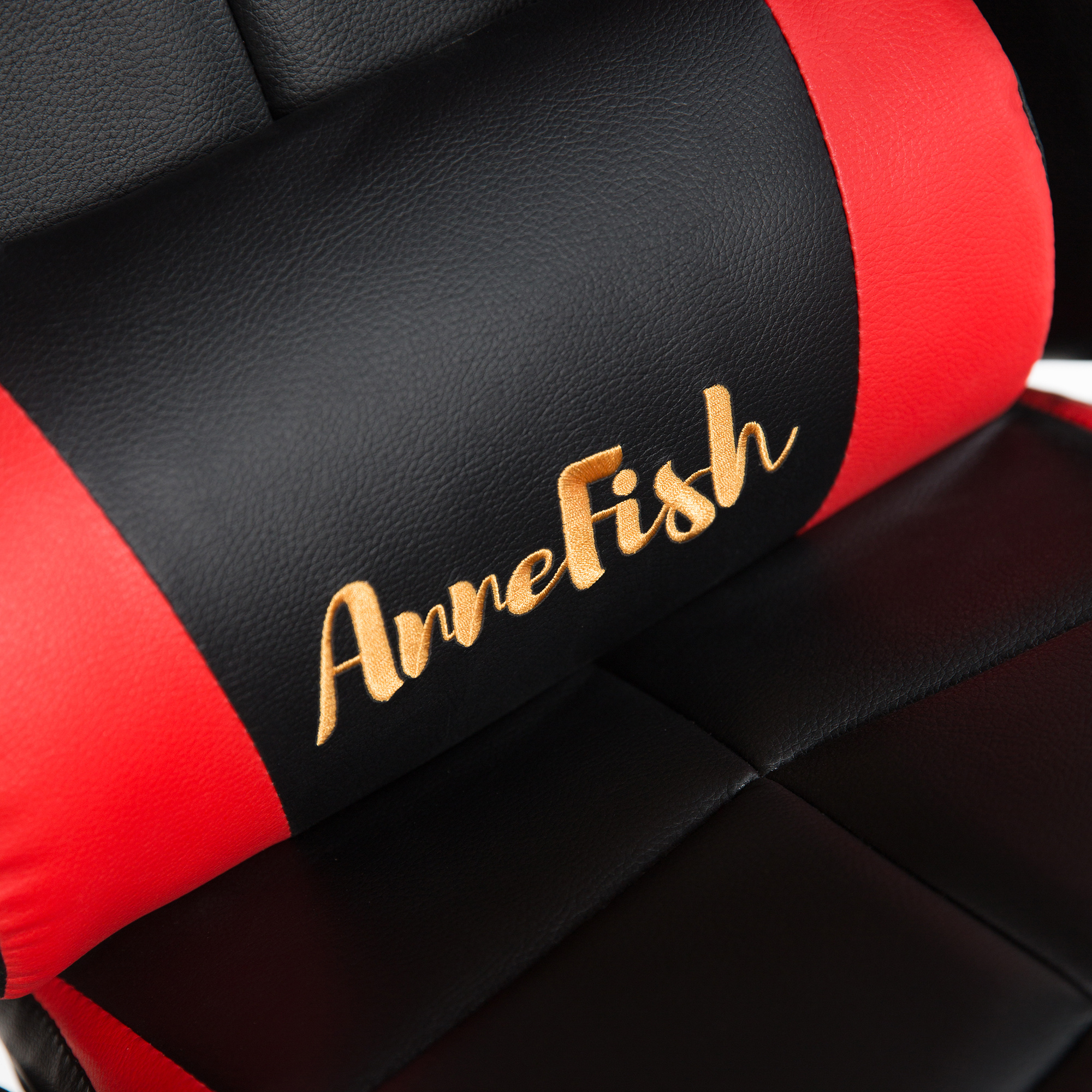 كرسي ألعاب AnneFish للتدليك، مقعد مكتبي مريح مع ظهر قابل للاستلقاء من الجلد الصناعي، دعم عمودي ولوازم الظهر